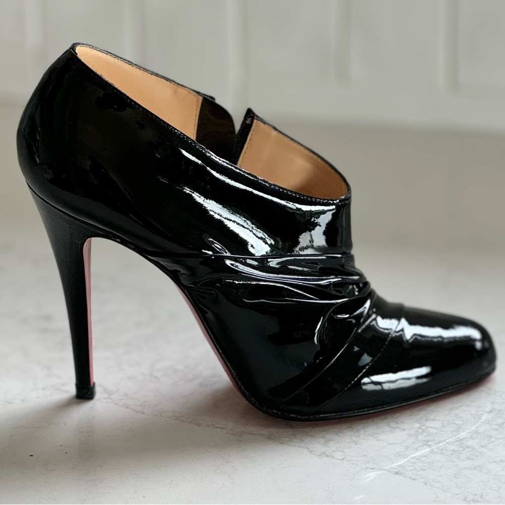 Vintage Louboutin Metallika 100 Patent Leather Ankle Boot Winter 07 - NBW